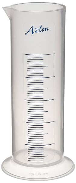 Azlon 537835-0100 Polypropylene Short Form Graduated Cylinder with Printed Graduations, 100mL Capacity (Case of 5)