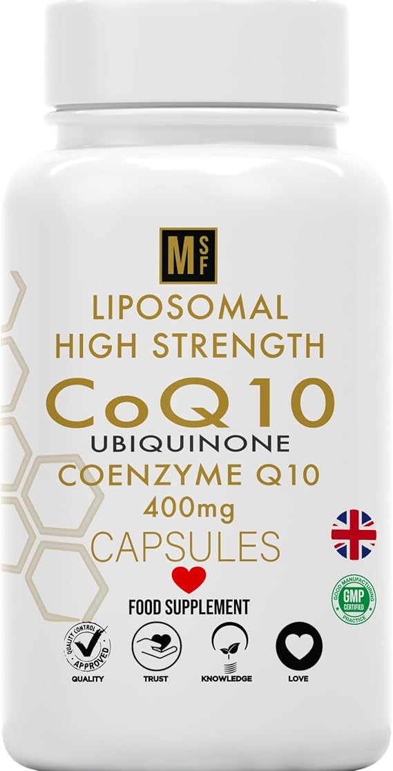 Ubiquinone Coenzyme Q10 400mg | 120 High Strength Vegan Capsules | Liposomal High Absorption CoQ10 1-A-Day Tablets | CoEnzymeQ10 Supplement | 4 Months Supply UK Company