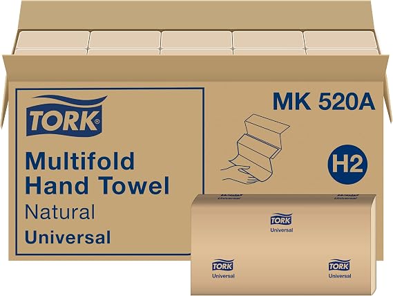 Tork Multifold Hand Towel, Natural, 16 packs x 250 sheets, MK520A