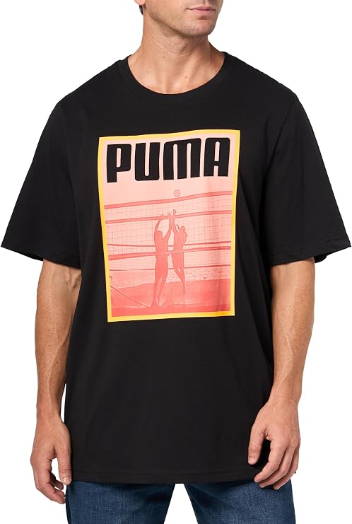 PUMA Mens Graphics Crew Neck Short Sleeve Casual Tops Casual
