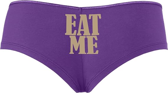 Knaughty Knickers Eat Me Lick Me Suck Me Oral Sex Demand It Suggestive Slutty Purple Boyshort Panties With Adult Design