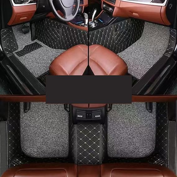 Car Mats Car Styling Foot Mat For Geely For Tugella 2019 2020 2021 2022 LHD Leather Floor Protect Waterproof Pad Internal Auto Accessories Anti-Slip Backing(Double layer Black)