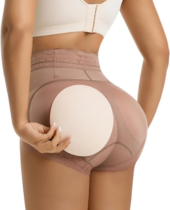 Padded Underwear Butt Lifting Panties Butt Lifter Built-In Fake Butt Pads Tummy Control Shapewear for Women