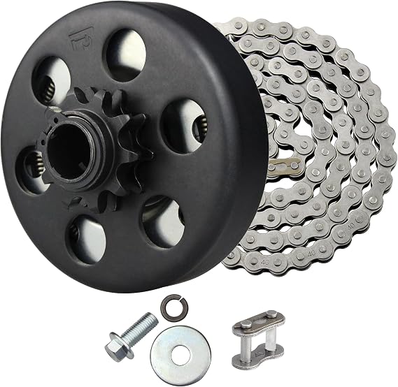 FDJ Go Kart Clutch 3/4 Bore 10 Tooth with 40 Chain Centrifugal Clutch 3/4" and Chain Set for Predator 212cc Small Engine Mini bike Lawnmower Fun Kart
