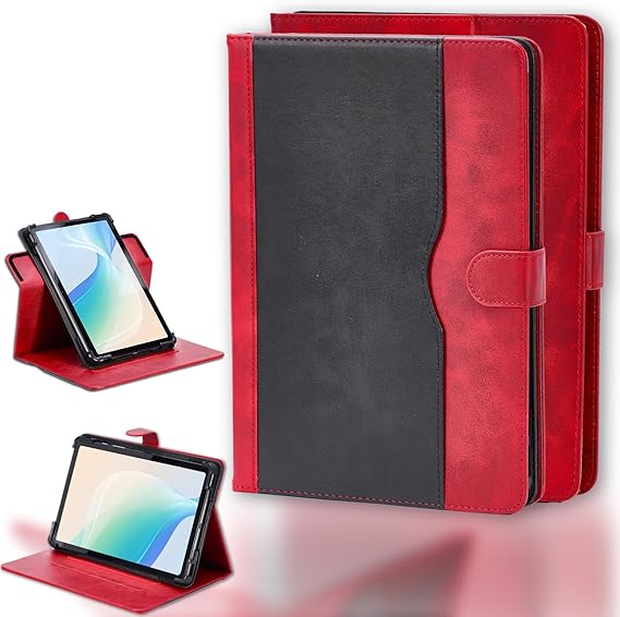 Case Compatible for Aoyodkg A22 10.1-Inch Tablet Case 360 Degree Rotation Multi-Viewing Angels PU Leather Stand Folio Cover Red