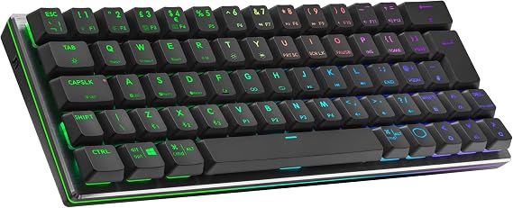 Cooler Master SK622 Gaming Keyboard, 60% Configuration, Low Profile Mechanical Switches, RGB Lighting, Bluetooth & Wired Connection, Apple/PC/Smartphone Compatible - UK Layout
