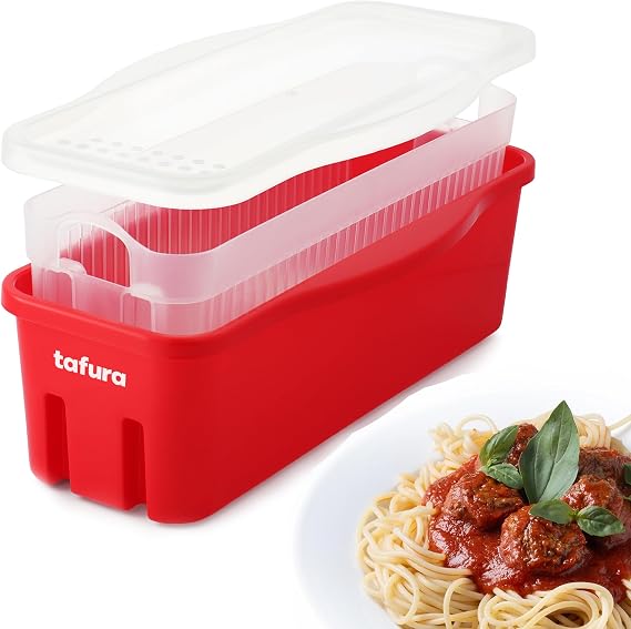 Tafura 2.2L Microwave Pasta Cooker with Double Strainer & Lid