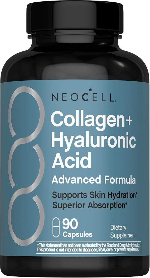 NeoCell Collagen Peptides Capsules | 90 Count | Plus Hyaluronic Acid