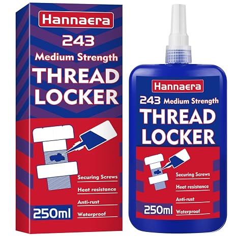 Thread Lock 8.45 Fl oz/250 ml Medium Strength, Lock & Seal Nuts, Bolts, Fasteners and Metals, Blue Threadlocker Against Losening and Leakage