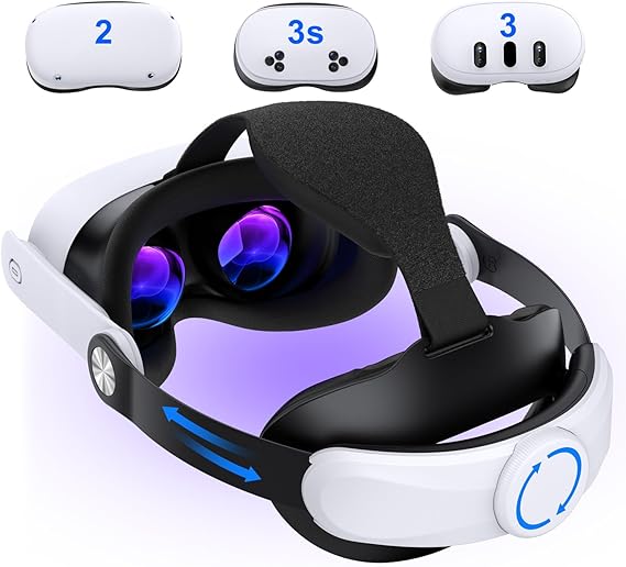 Head Strap for Meta Quest 3S/Quest 3/Quest 2, Adjustable Comfort Head Strap for Elite Strap,Lightweight VR Headset Strap Enhanced Support&Comfort&Reduce Pressure