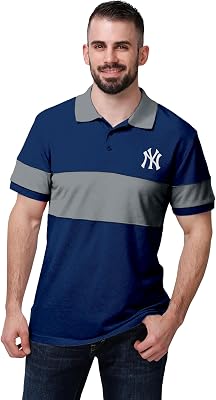 FOCO MLB Mens Officially Licensed Baseball Team Color Primary Logo Performance Short Sleeve Cotton Polo Shirt