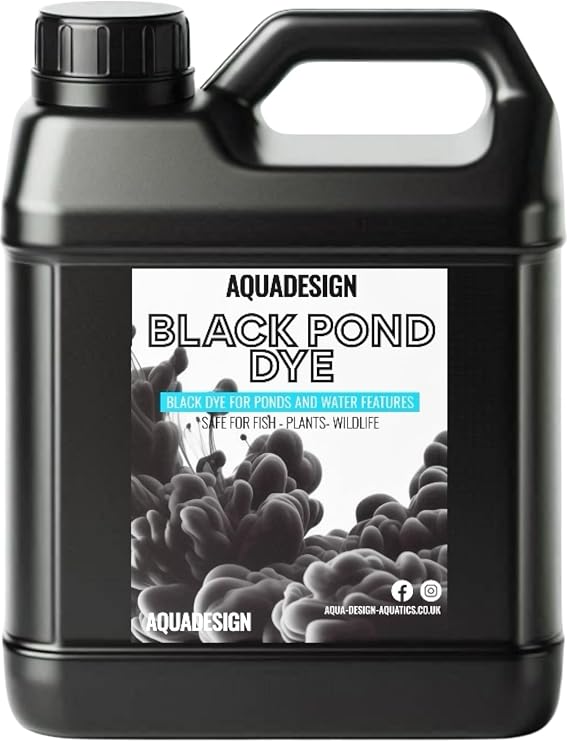 AquaDesign BLACK Liquid Pond Dye 1000ML For Ponds And Water Features TREATS 5,000L