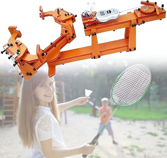 Portable Sports Tennis Stringing Machine Tools, Tennis Racket String Puller, Tabletop Racket String Machine with Tools and Accessories, 6-point Fixed 60lb Badminton String Machine