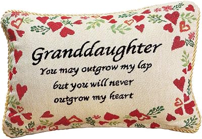 Collections Etc Never Outgrow My Heart Granddaughter Pillow Sentiment Gift
