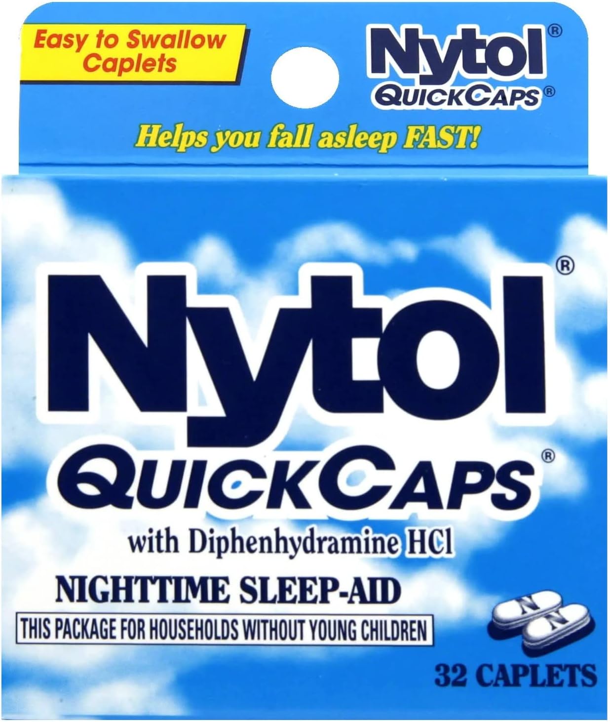 Nighttime Sleep Aid Quick Caps with Diphenhydramine HCl 25 mg, 32 Caplets Pack of 1