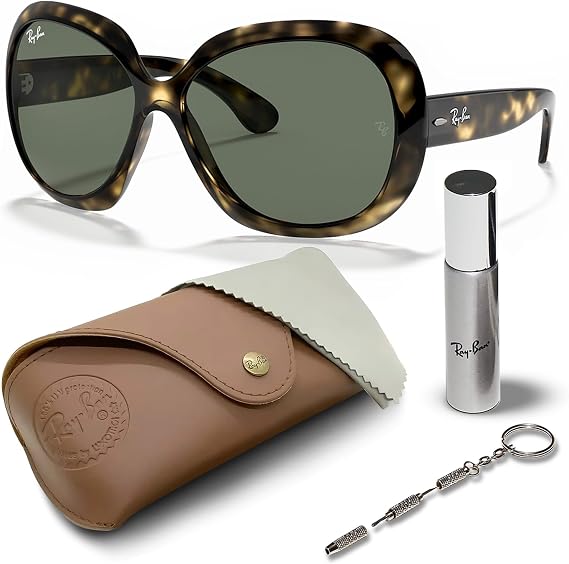 Ray-Ban RB4098 JACKIE OHH II Butterfly Shaped Sunglasses for Women with Official RAYBAN Eyewear Kit