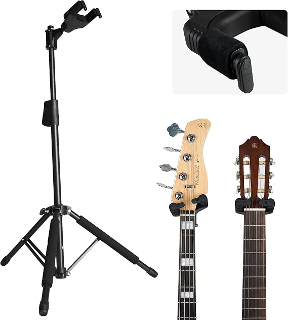 Sondery Tripod Floor Stand Foldable Adjustable Auto Lock for Guitar Bass