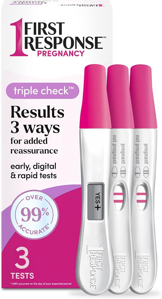 First Response Triple Check Pregnancy Test 3 ct. | Early Result Test, Digital Pregnancy Test, Rapid Result Test, Over 99% Accurate*