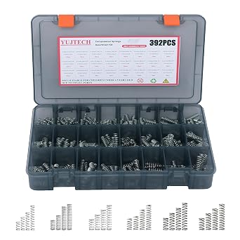 392Pcs Compression Spring Assortment Kit,24 Different Sizes Mechanical Small Spring Sets, Stainless Steel Mini Spring for DIY Projects