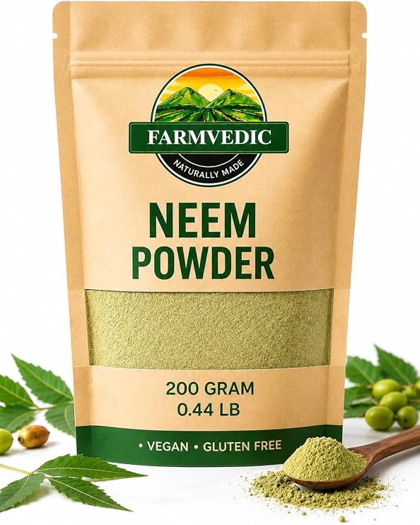 Pure Neem Leaves Powder |No Added Preservatives or Additives | Azadirachta Indica | 3.52 Oz/100 Gm/lb (200 Gram / 0.44 lb / 7.05 Oz)