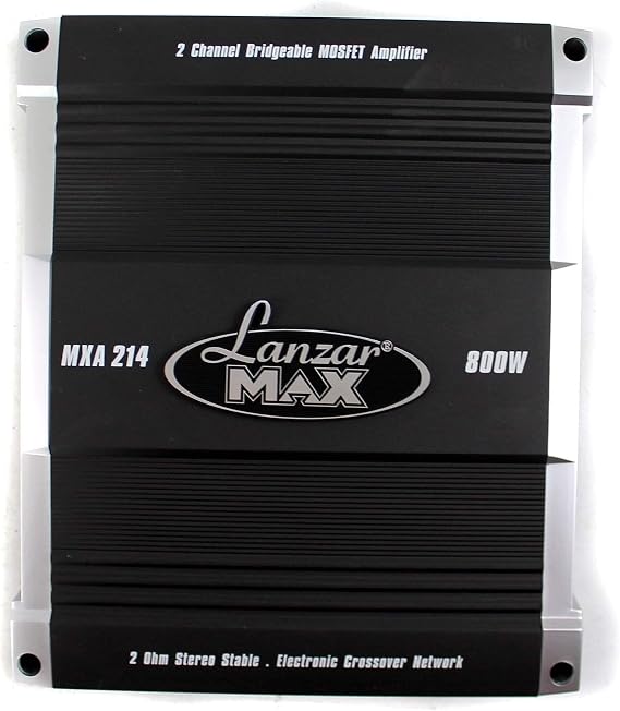 Lanzar MXA214 800-Watt 2-Channel Bridgeable MOSFET Amplifier