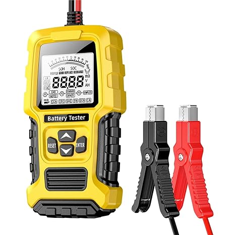 Battery Tester. Car Battery Tester LCD Display Battery System Analyzer SOH SOC CCA IR Measurement Auto Battery Analyzer for Car Truck Boat SUV