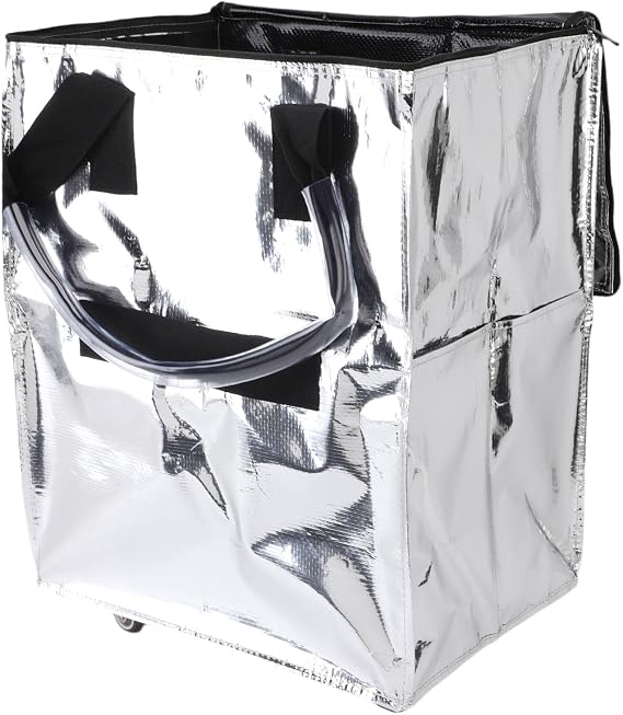 Grocery Bag On Wheels, Large Capacity Multifunctional Portable Collapsible Shopping Rolling Bag, with Watertight Woven Fabric, for Convenient Shopping Experience (Silver)