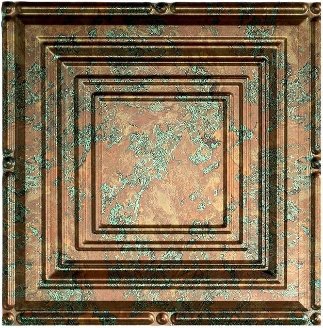 FASADE Portrait Decorative Vinyl Glue Up Ceiling Panel in Matte White (12X12 Inch Sample)