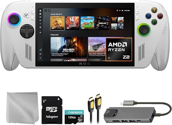 ASUS ROG Xbox-Ally 2TB SSD AMD Ryzen Z2 A CPU Gaming Handheld 7-inch Touchscreen 120Hz, Mytrix Hub, 128GB MicroSD Card, 4 Accessories: 5 in 1 Bundle