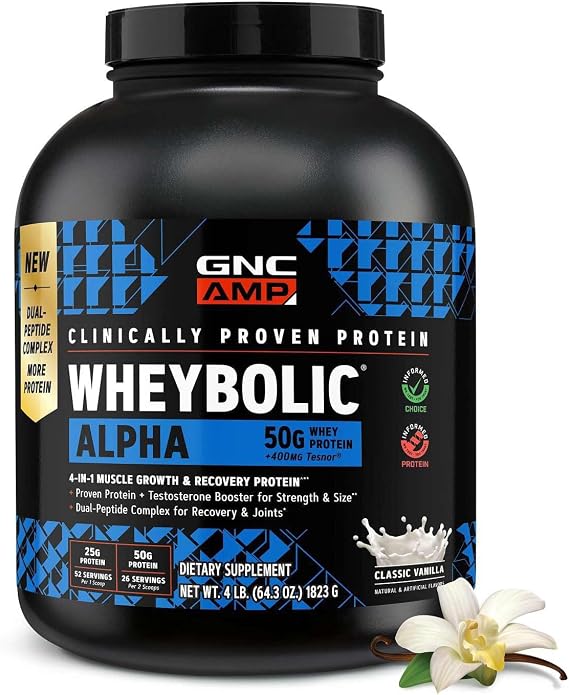 GNC AMP Wheybolic Alpha 2.0, Vanilla, 64.3 Oz, 26 Servings