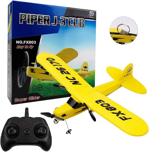 RC Airplane Toy, 2.4GHz RC Glider, Easy to Control, Gift for Boys and Beginners(Yellow)