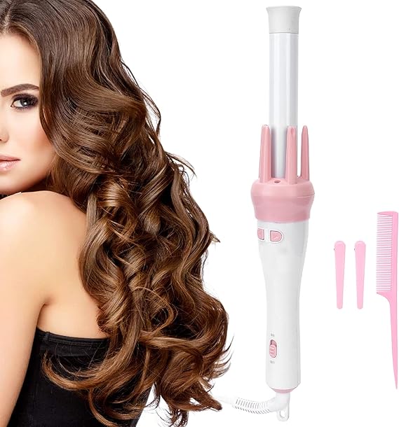 Automatic Curling Tongs, Rotating Hair Curling Wand Iron Wavers, Professional Auto Curler Ceramic Tourmaline Barrels, 200 Constant Temperature, 30s Faster Heat, Salon Tool Gift
