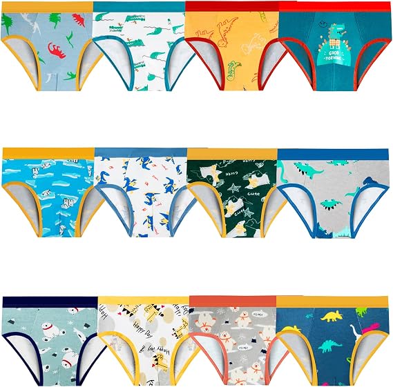Toddler Underwear Boys Briefs for Boys Cute Cartoon,2-9 Years,12 Pack