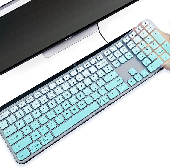 Ultra-Thin Silicone Keyboard Cover for Logitech Craft, MX, Keys Keyboards. | Logitech keyboard protector: waterproof, dustproof, non-slip, wear-resistant, and easy to clean-Mint Green