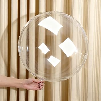 Bobo 30 Pack 24-Inch Pre-Stretched Clear Stuffing Helium/Air Balloons for Christmas, Wedding, Birthday Party Decorations