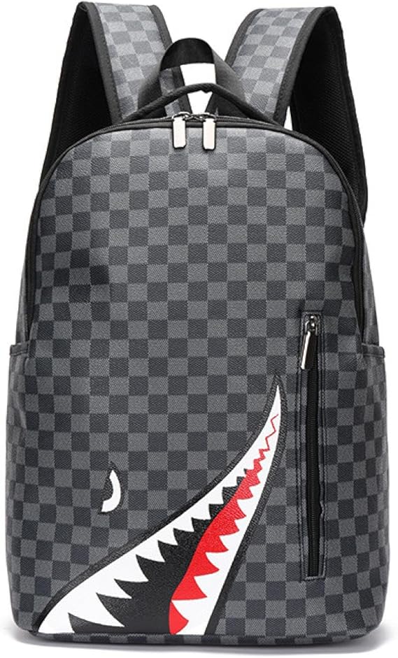Men's Shark Backpack, Laptop Backpack, Travel Bag, Business Bag, Black, 17 x 9 x 6.3 inches