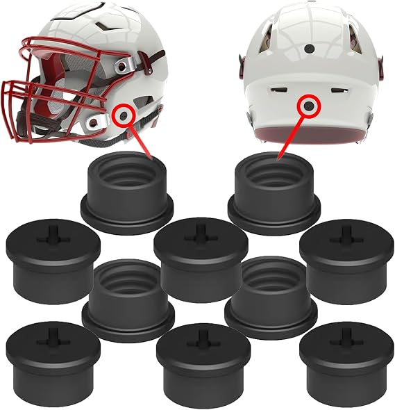 10Pcs Bladder Valve Screws for Riddell Speedflex & Speed Lcon Helmet, Full Set of High Impact Resistant Valve Caps Replacement for Football Helmets,Football Helmet Repair Kit