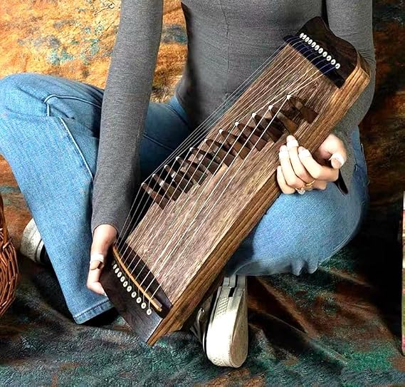 20" Chinese 11-String GuZheng Zither Harp Koto Training Fingering Practice #2317