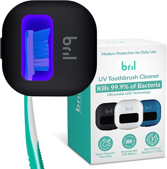 Bril UV-C Toothbrush Sanitizer and Holder, Wall Mounted, Rechargeable