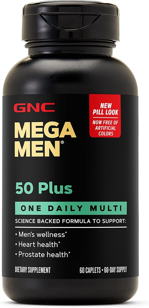 GNC Mega Men 50 Plus One Daily Multi, 60 Count, 60 Servings
