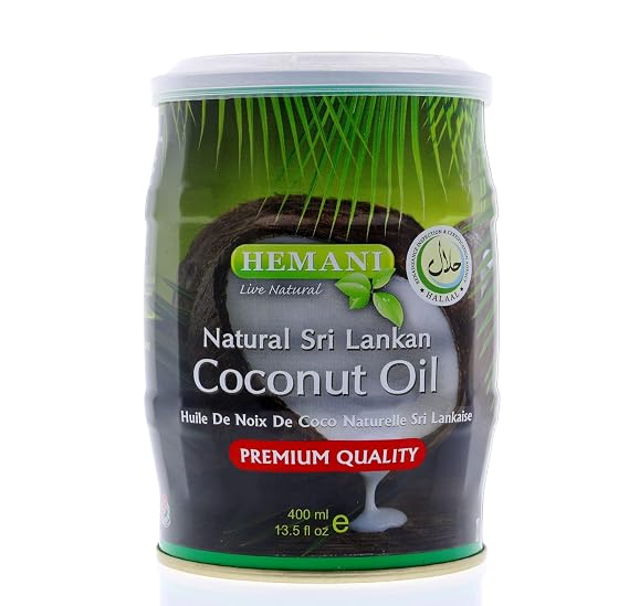 Hemani Coconut Oil - 100% Pure and Natural, 400mL | Pure Coconut Oil | Aceite de Coco | Ideal for Cooking, Hair, and Skin Care | Cold Pressed | Premium Quality
