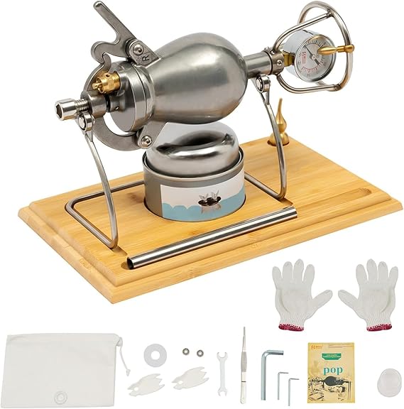 Pop Corn Maker, Chinese Popcorn Cannon, Puffed Rice Maker, 304 Stainless Steel Hand Popcorn Machine, Old Fashioned Small Stovetop Popcorn Popper(360ml)