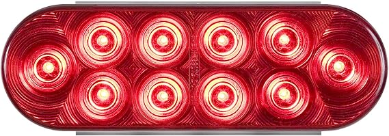 Optronics STL72RS Red Lens 6" Oval Sealed LED Light