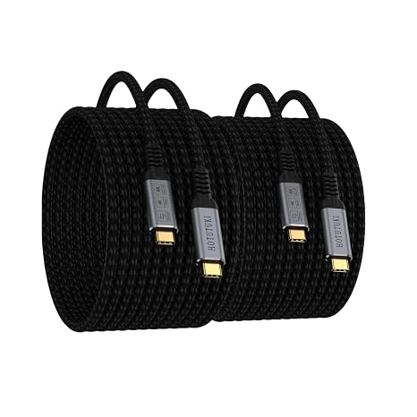 USB-c Long Cables 16.5ft 2Pack Compatible with Thunderbolt 4/3,USB C 3.2 Cable 20Gbps Data Transfer,4K@120Hz Video Output Monitor Cord,Type-C Nylon Braided 100W Fast Charging