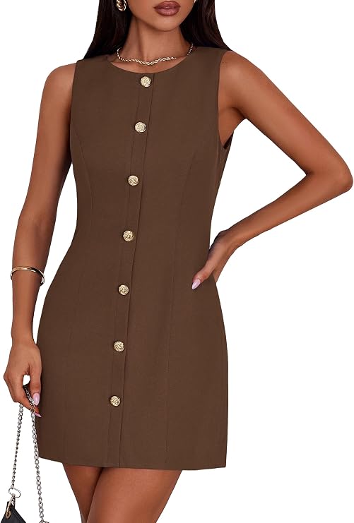 PRETTYGARDEN Women Business Casual Cocktail Work Short Dress