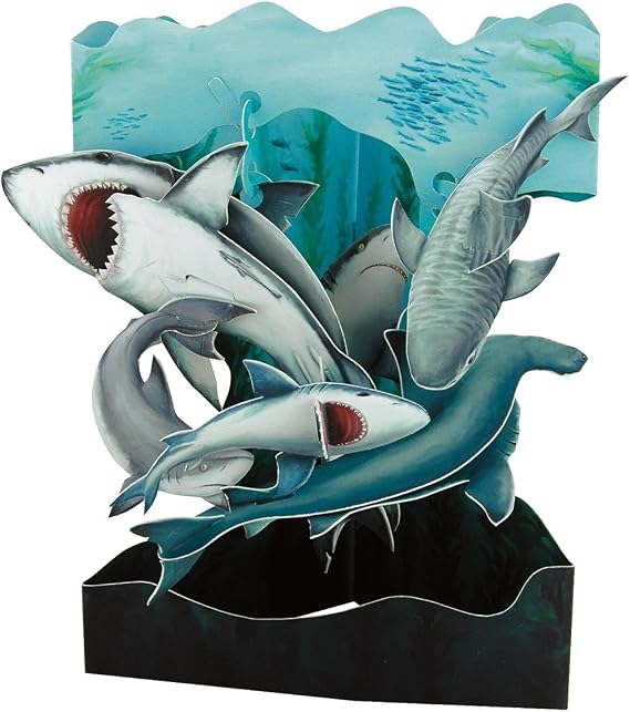Santoro Interactive 3D Swing Greeting Card, Shark