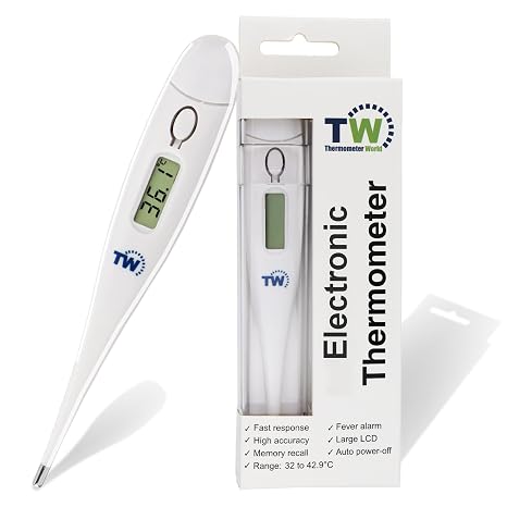 Temperature Thermometer for Adults Kids and Children | Fast and Accurate Easy to Use Body and Oral Thermometer with Fever Alarm Child