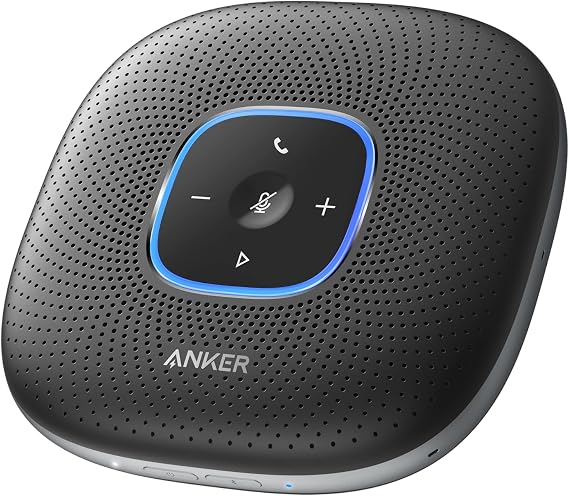 Anker PowerConf Bluetooth Conference Speakerphone with 6 Microphones | Enhanced Voice Pickup, 24H Call Time and USB-C, Compatible with Leading Platforms for Home Office