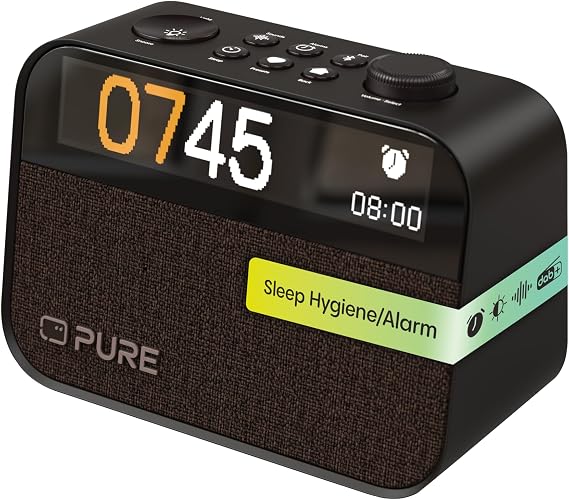 Pure MOMENT Alarm Clock Radio with DAB& Bluetooth - Black