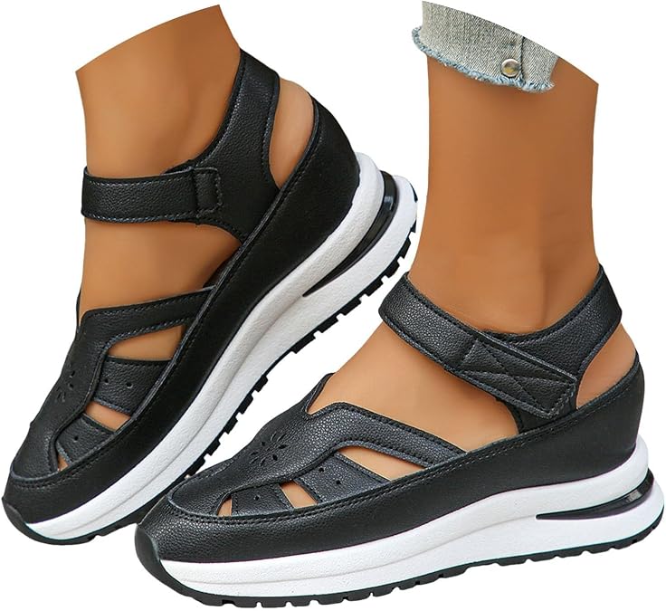 Orthopedic Shoes for Women 2026 Closed Toe Sandals Women Platform Summer Comfortable Hollow Out Breathable Wedge Sneakers Wide With Fit Sport Sandals with Ankle Strap Dress Business Casual Shoes
